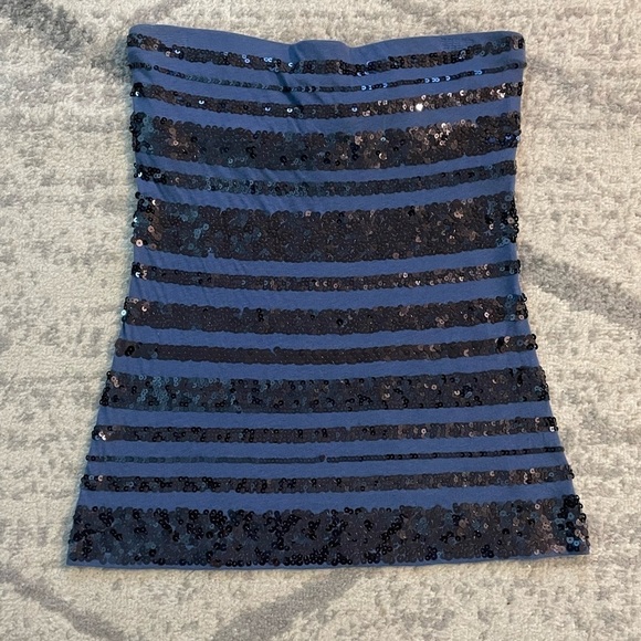 Express Blue Women’s Sequined Tube Top - Picture 1 of 2